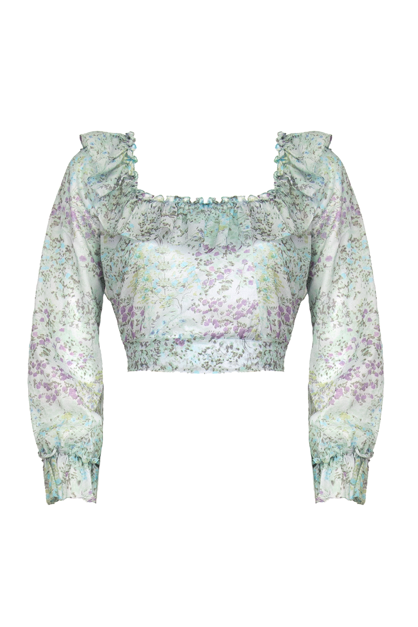 Top in cotone stampato floreale