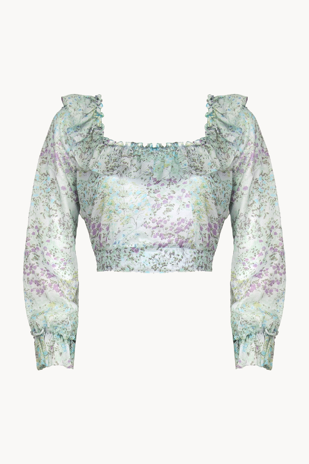 Top in cotone stampato floreale