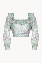 Top in cotone stampato floreale