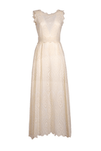 Broderie-Cotton Light Yellow Eyelet Dress