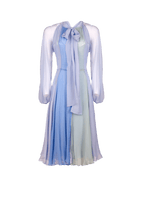 Abito corto in chiffon a tre colori con fiocco