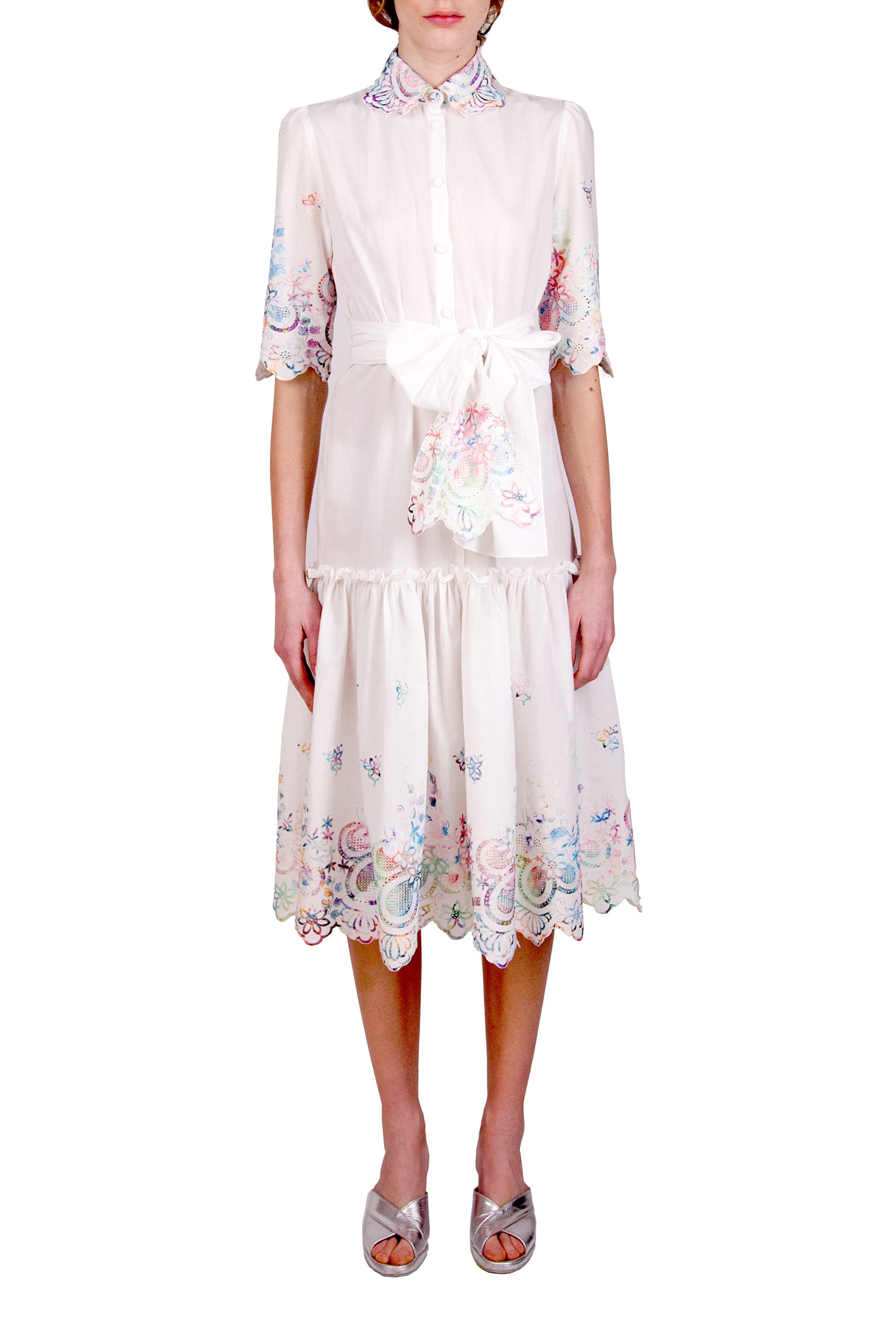 Camicia in cotone ricamata