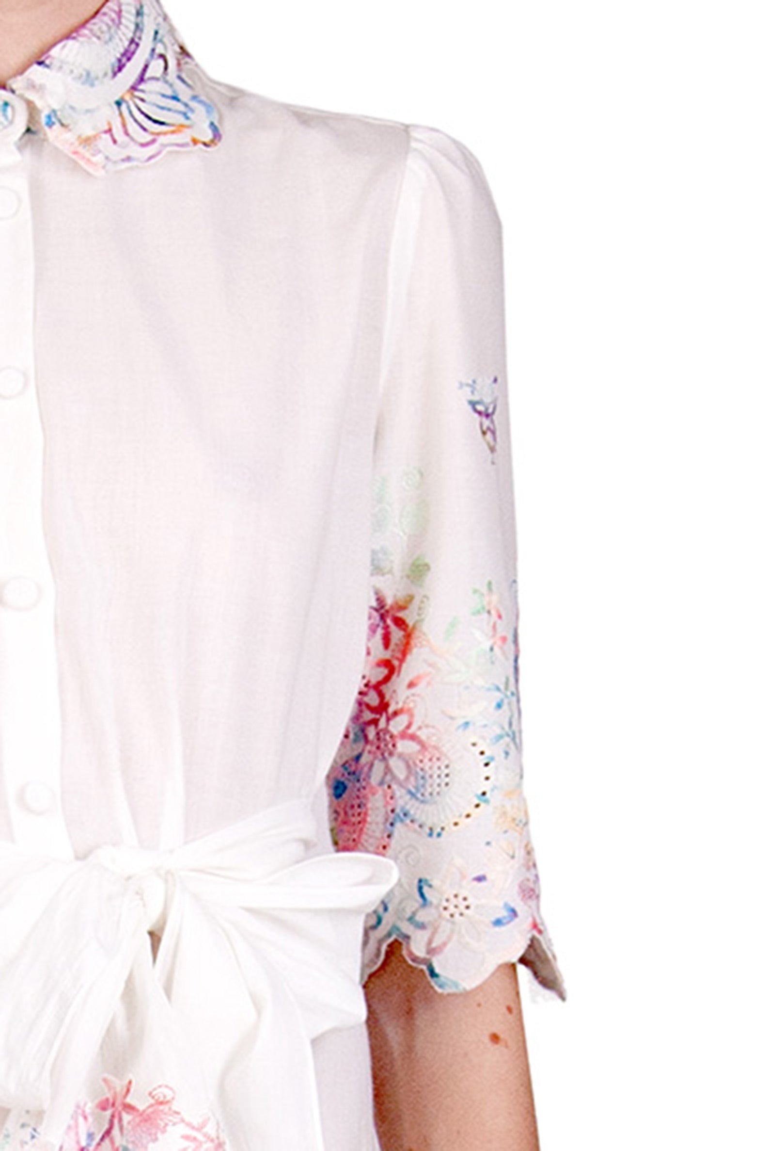 Embroidered Cotton Chemisier