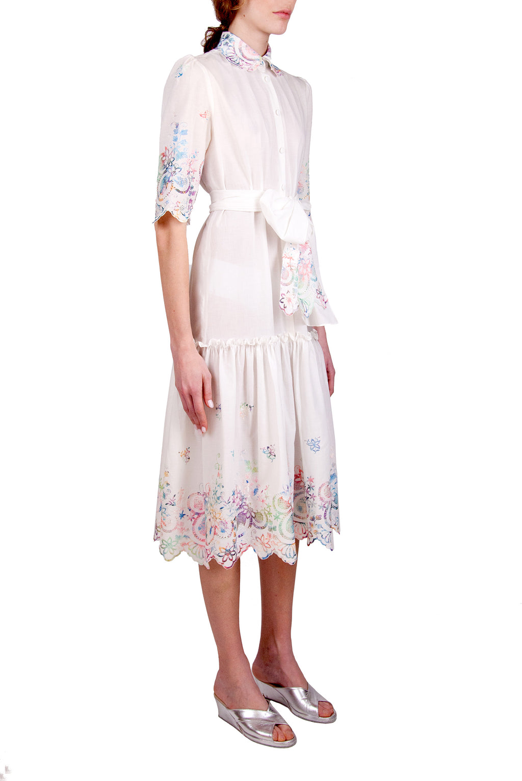 Embroidered Cotton Chemisier