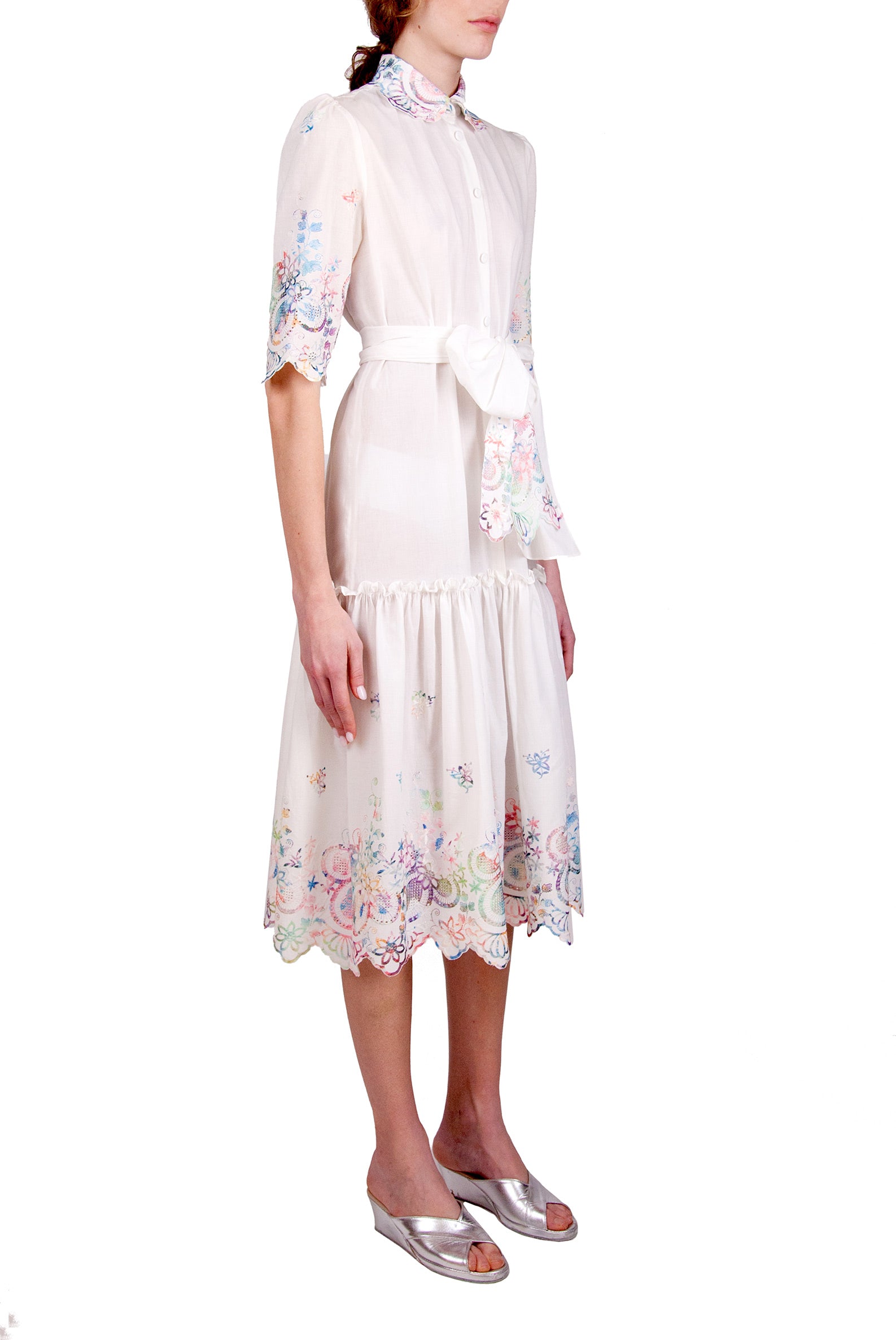 Embroidered Cotton Chemisier