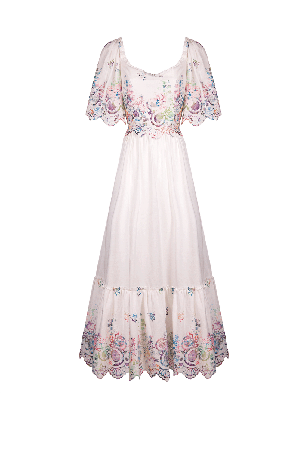 Vestito bianco in cotone ricamato