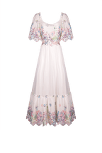 Vestito bianco in cotone ricamato