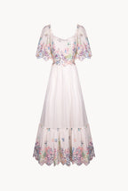 Vestito bianco in cotone ricamato