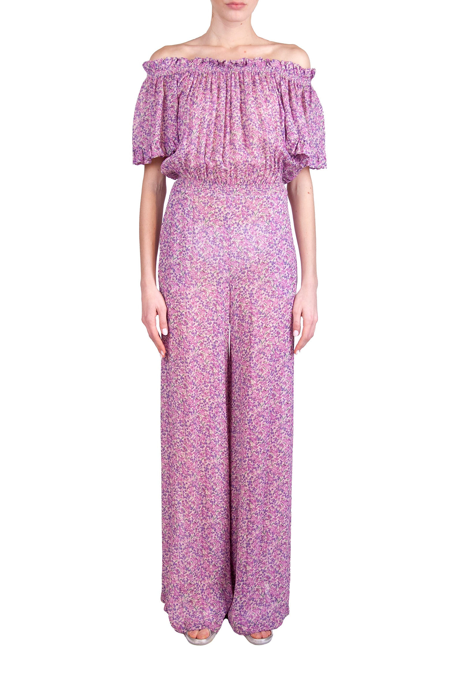Tuta in georgette stampata floreale
