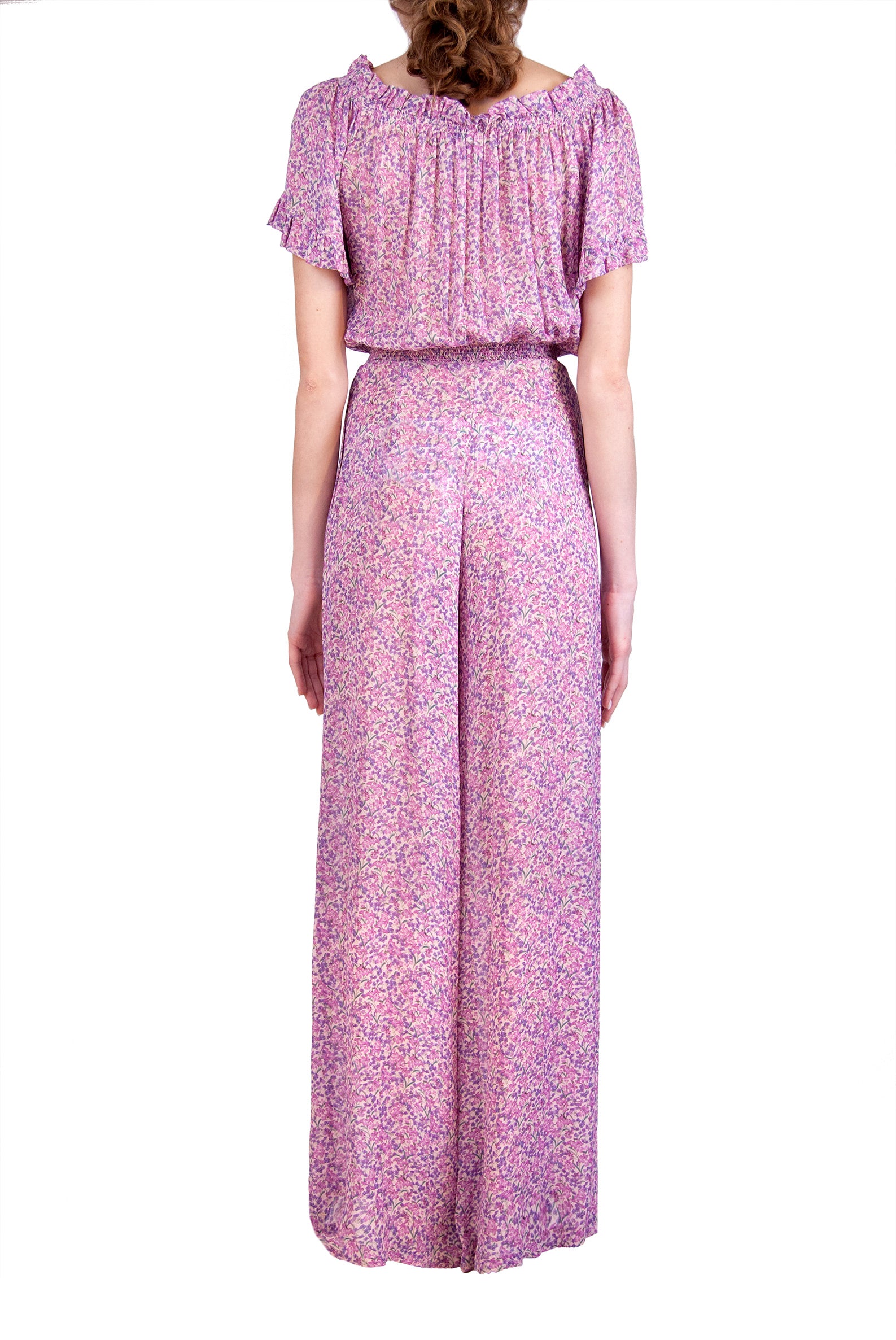 Tuta in georgette stampata floreale