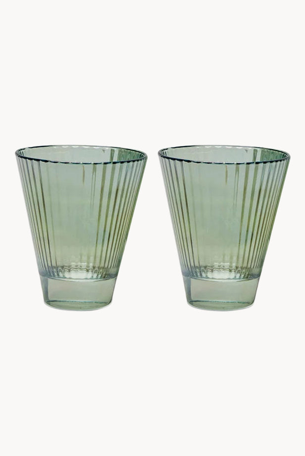 Set verde di due bicchieri da vino Isis