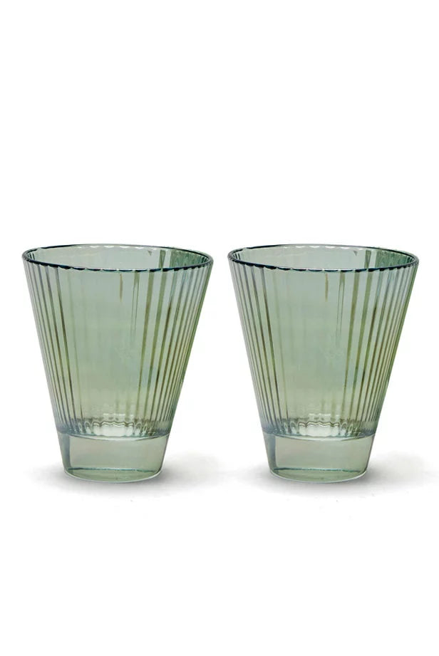 Set verde di due bicchieri da vino Isis