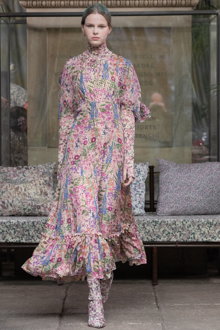 Fil-Coupè Floral Printed  Dress