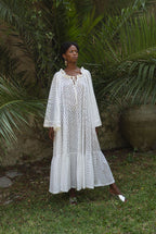 Broderie-Cotton Midi Maxi Dress