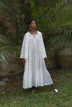 Broderie-Cotton Midi Maxi Dress