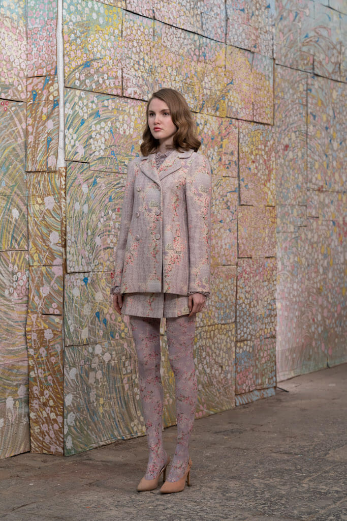 Minigonna in lana stampata Circle Of Roses