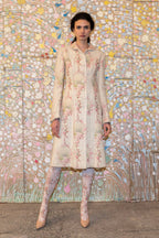 Cappotto in lana Circle Of Roses con lurex