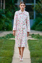 Cappotto in cotone piquet stampato floreale