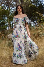Vestito con stampa bouquet floreale