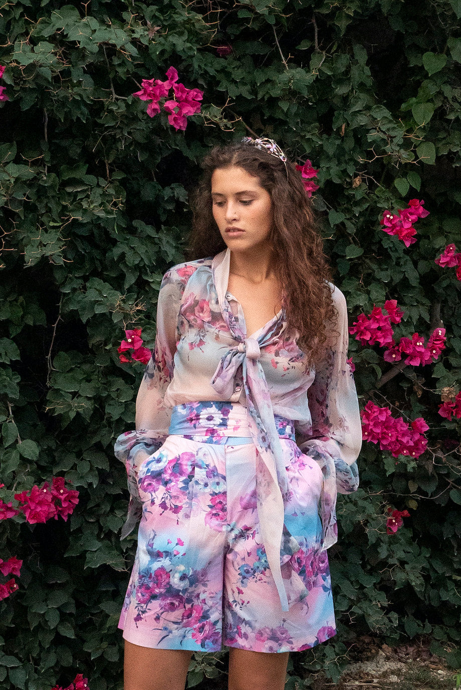 Blusa in chiffon stampata