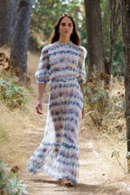Vestito in chiffon con stampa floreale