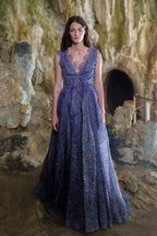Abito in organza stampata floreale