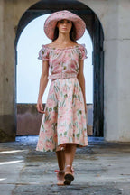 Blusa con stampa Macro Papaveri