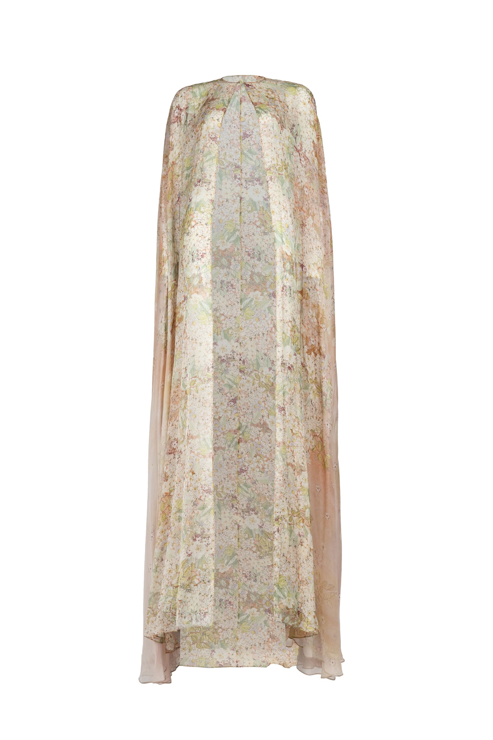 Abito drappeggiato stampato in chiffon liscio