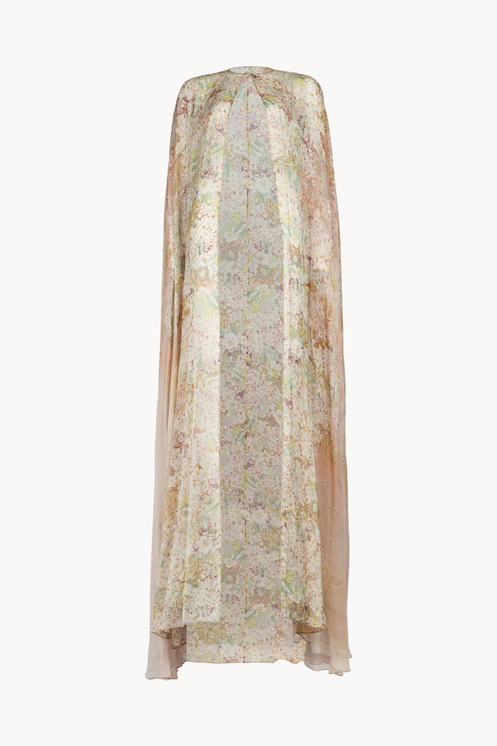 Abito drappeggiato stampato in chiffon liscio