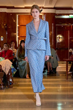 Blazer a pois azzurro chiaro