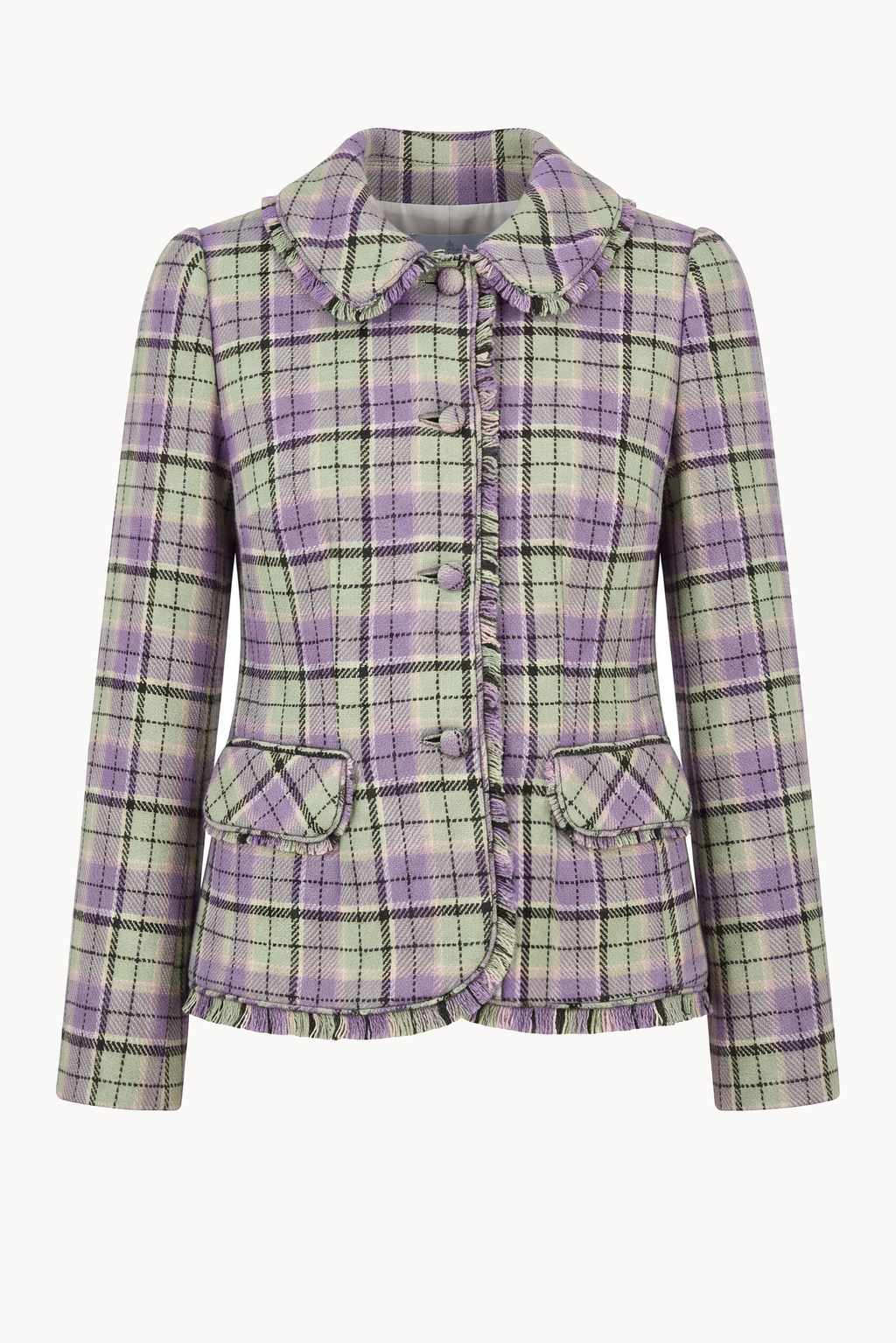 Fitted jacket in tartan wool
