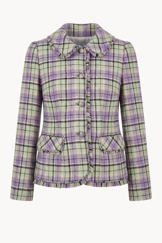 Fitted jacket in tartan wool