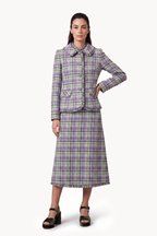Fitted jacket in tartan wool