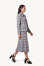 Fitted jacket in tartan wool