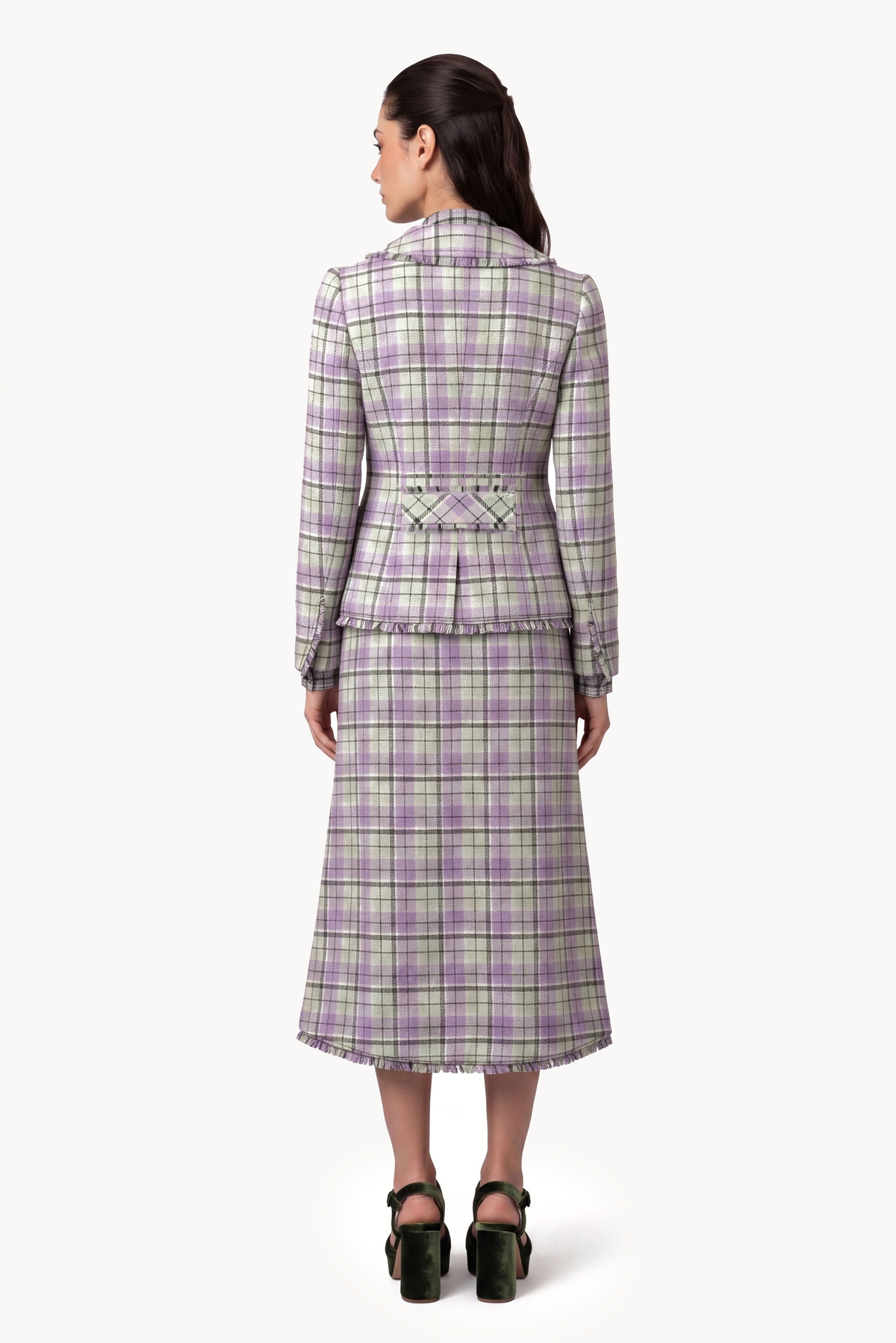 Fitted jacket in tartan wool
