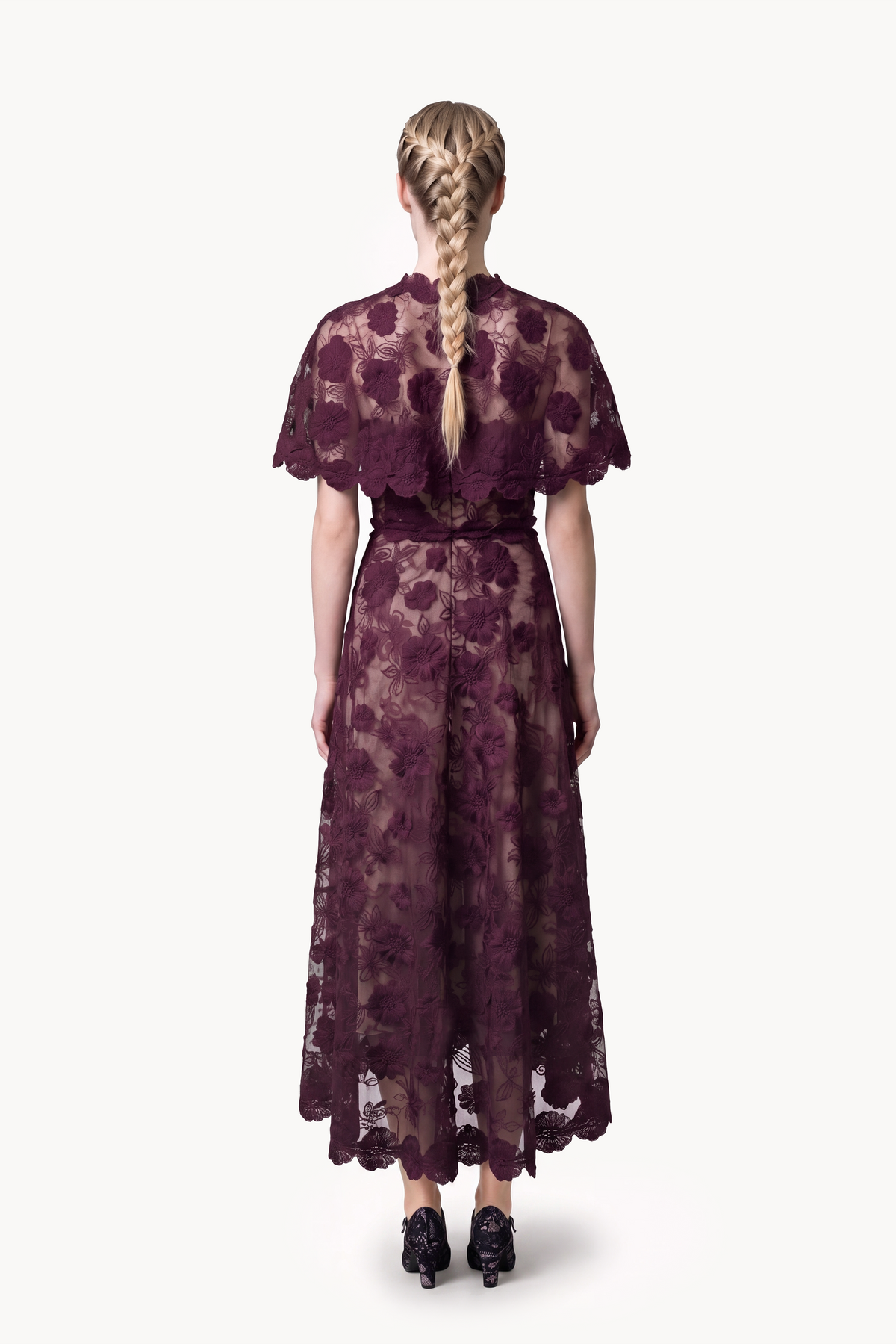 Floral-Embroidered Tulle Bolero