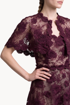 Floral-Embroidered Tulle Bolero