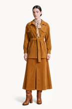 Lightweight corduroy jacket with sash