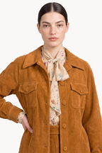 Lightweight corduroy jacket with sash