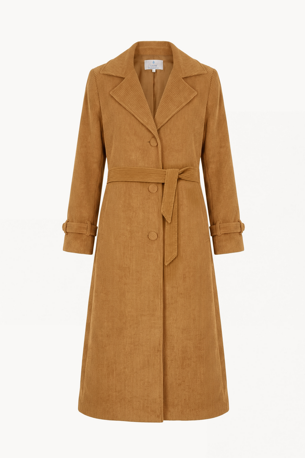 Long corduroy coat with sash
