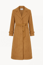 Long corduroy coat with sash