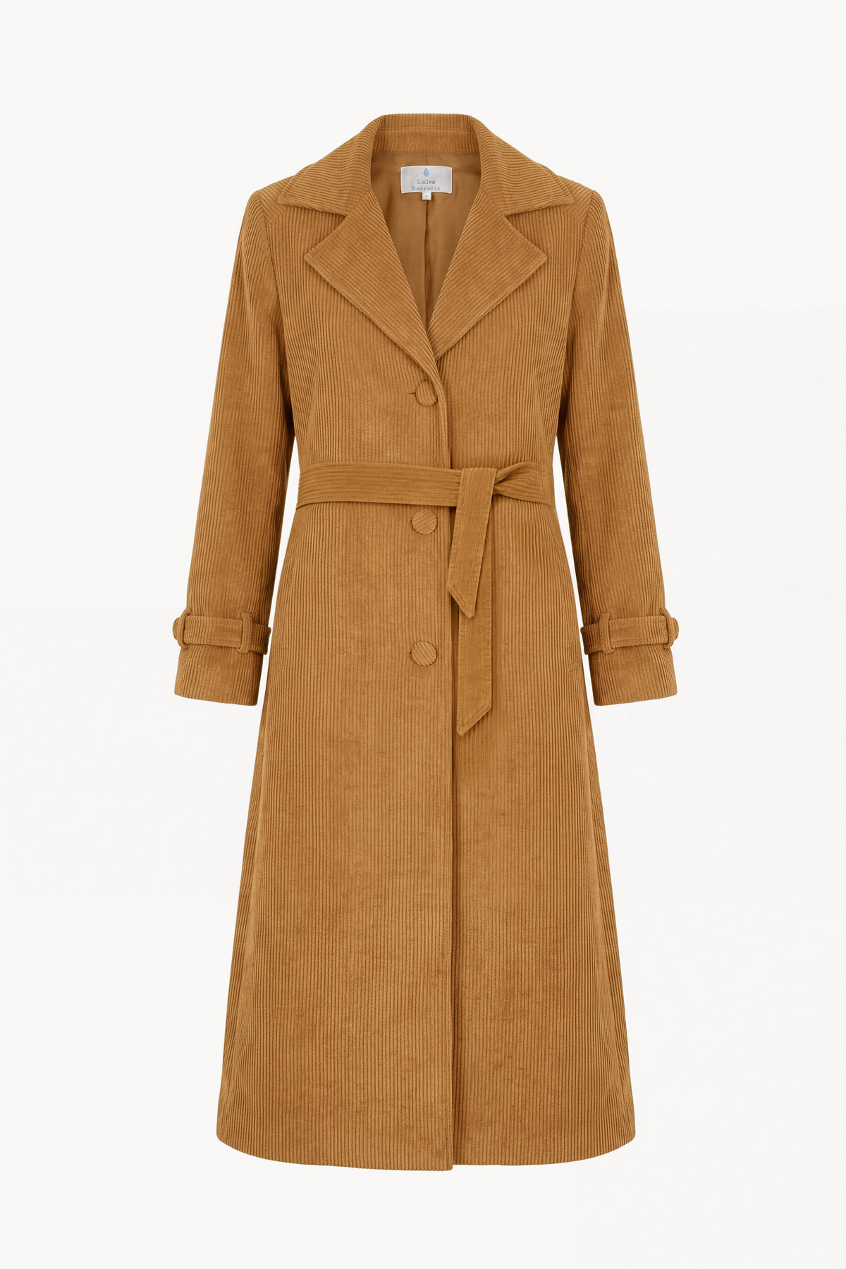 Long corduroy coat with sash