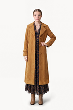 Long corduroy coat with sash