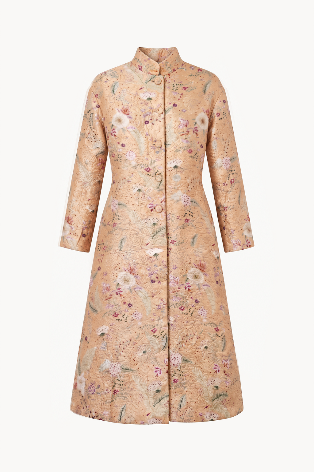 Botanical Brocade Long Coat