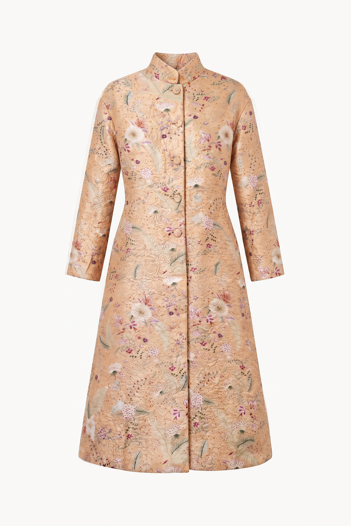 Botanical Brocade Long Coat