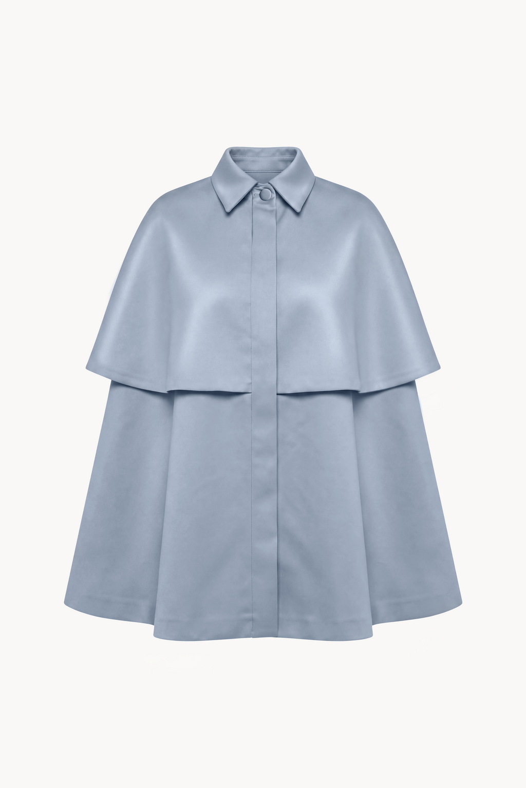 Layered collared cape in duchesse satin