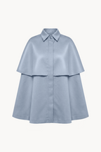 Layered collared cape in duchesse satin