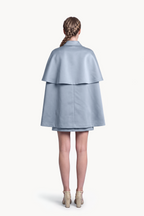 Layered collared cape in duchesse satin