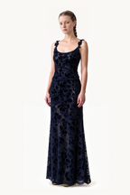 Floral Chenille Lace Long Dress