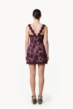 Floral-Embroidered Tulle Mini Dress